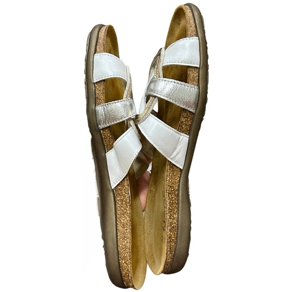 Naot Leather Slide Sandals – White & Metallic Gold – Size 37 (US 6) - Picture 4 of 8
